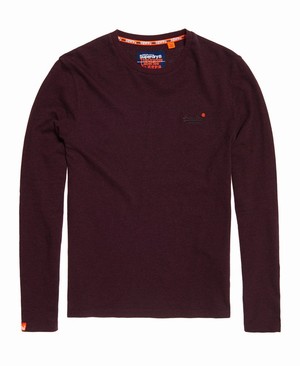 Superdry Orange Label Textured Hosszú Ujjú Férfi Pólók Bordó | QCEDK2835